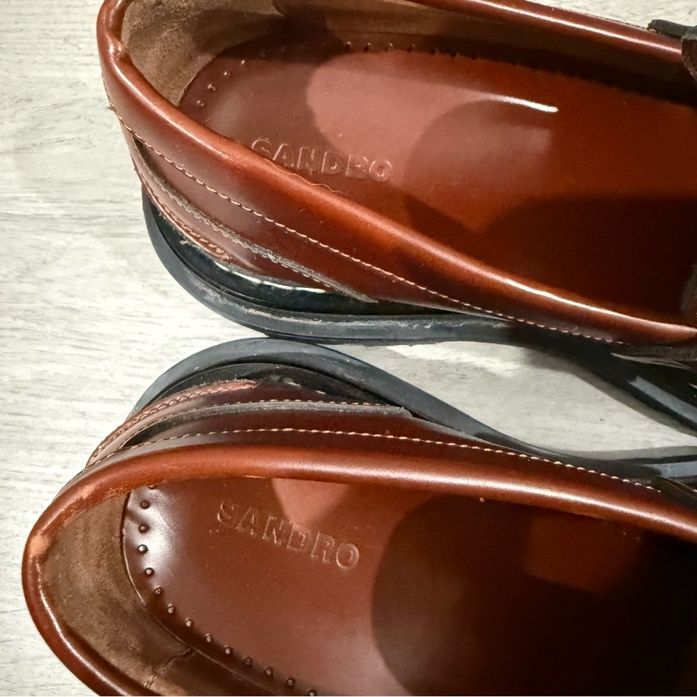 Sandro Loafers Jackson Iron Thick-Soled Tassel in Brown Leather - Picture 6 of 9